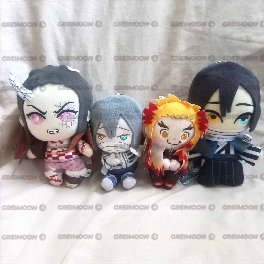 Gantungan Boneka Plush Anime Demon Slayer Nezuko, Obanai, Rengoku
