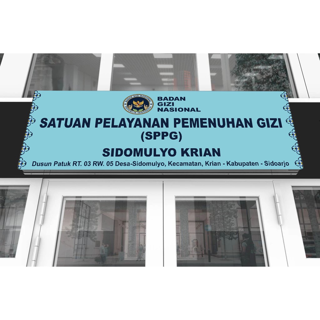 Papan Nama Reklame Dapur MBG / SPPG Program Makan Bergizi Ukuran 3 x 1 meter