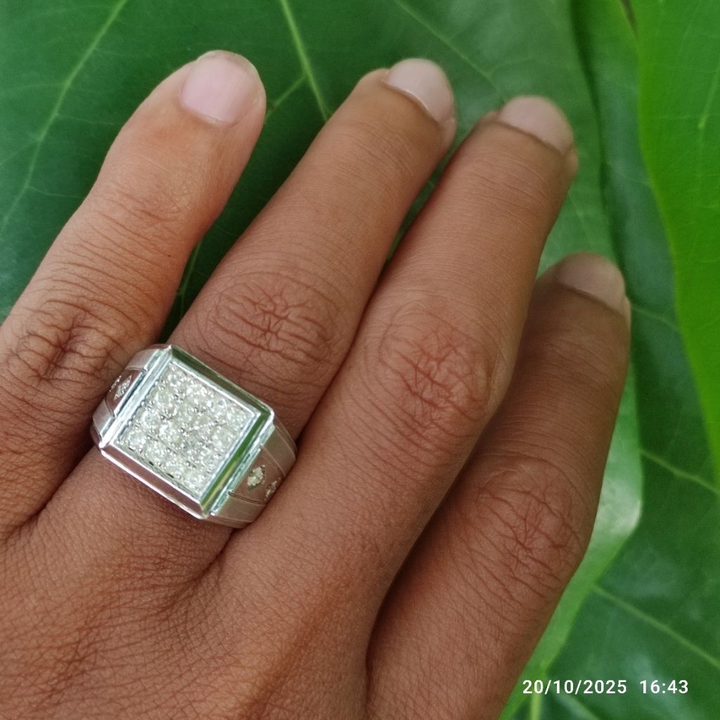 cincin pria berlian mata 20 stempel