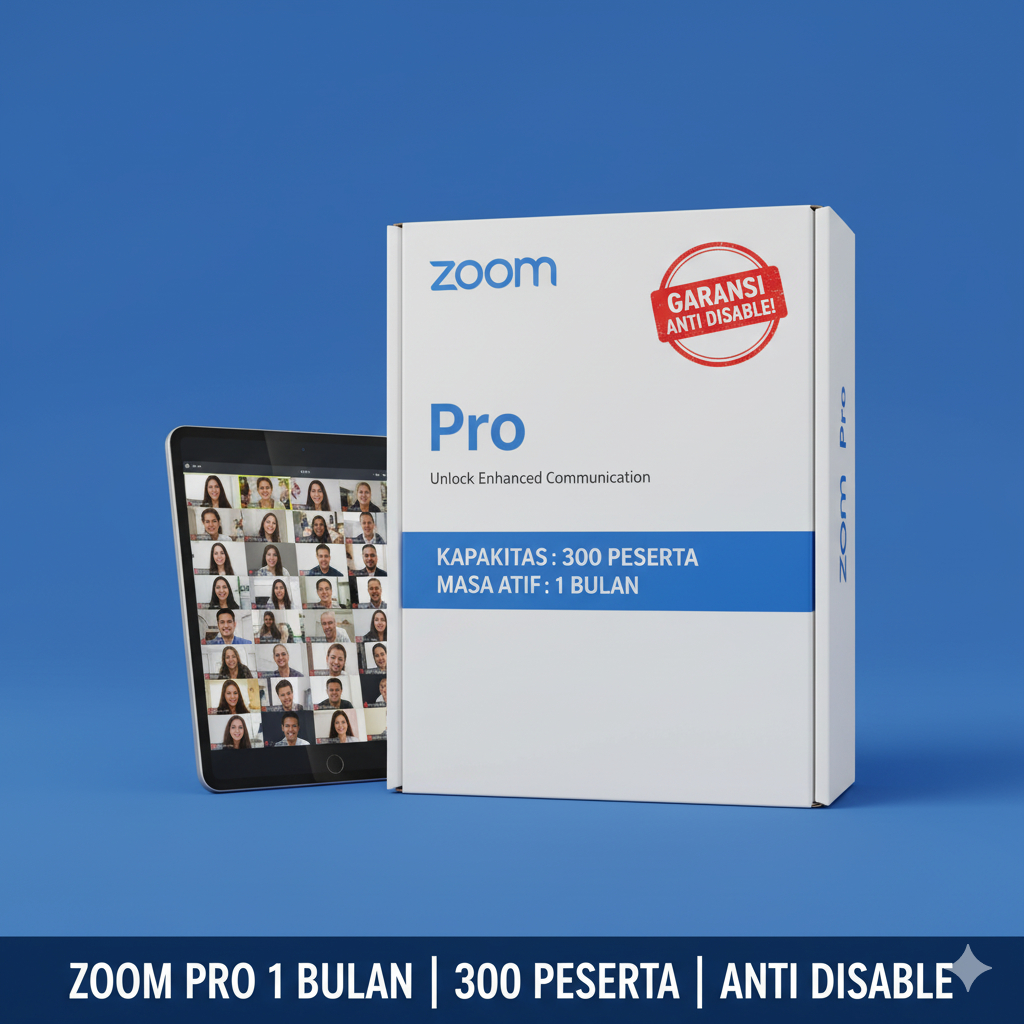 Upgrade Zoom Pro 300 500 peserta 1 Bulan Resmi | Dijamin ANTI BLOKIR & FULL GARANSI