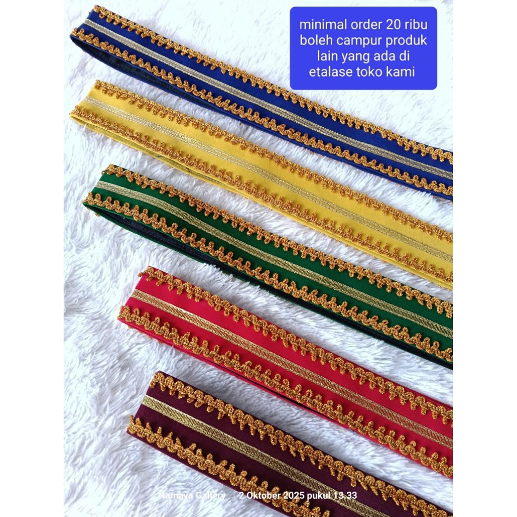 Sabuk tari bahan BLUDRU - obi tari - ikat pinggang tari
