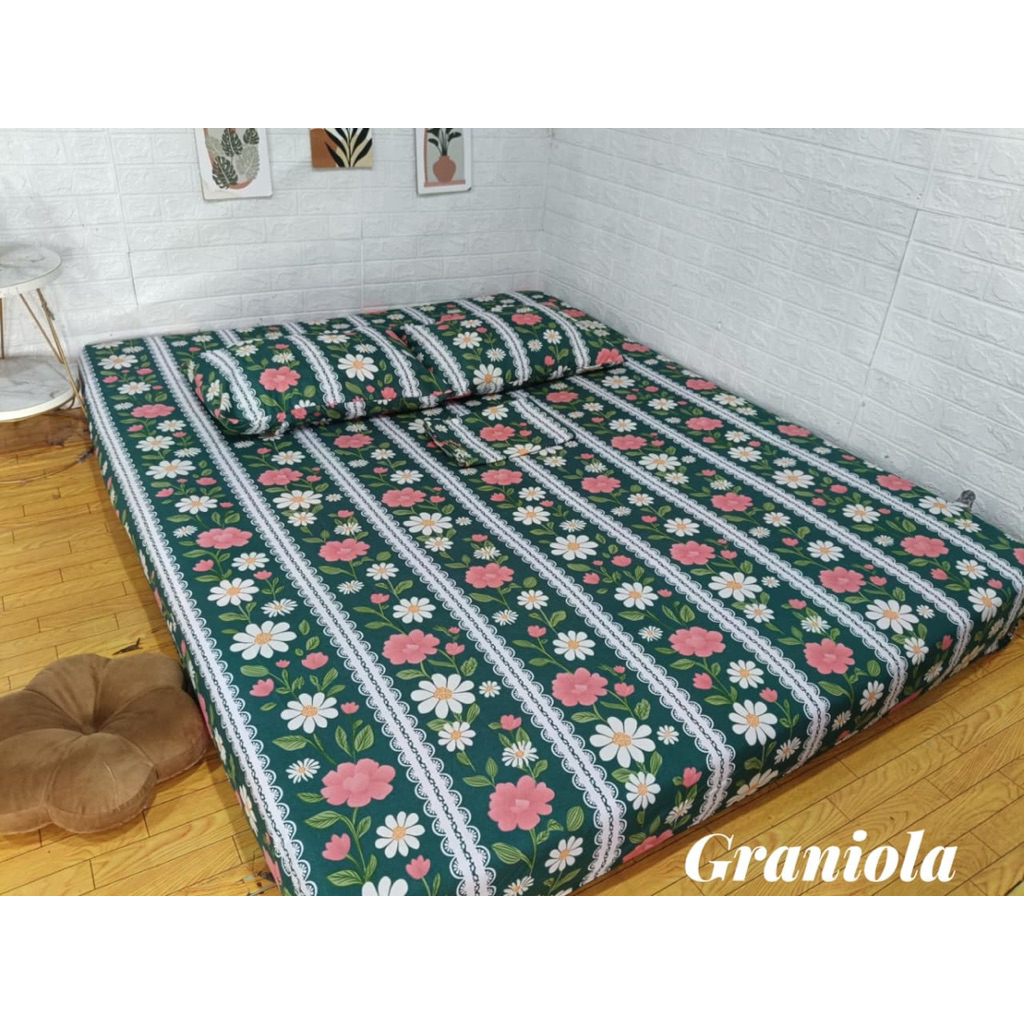 SPREI ADEM MOTIF BUNGAN/ DAUN AESTETIK MEWAH KEREN bahan katun polymicro disperse premium