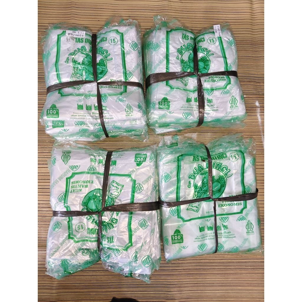 (1 Ikat) Plastik Kincli Bening 15 Plastik Makanan Kresek Putih