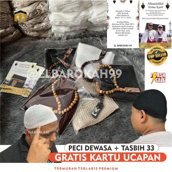 ELBAROKAH99 ELBAROKAH99 Peci Rajut Dewasa Original Turki Asli Katun Elastis