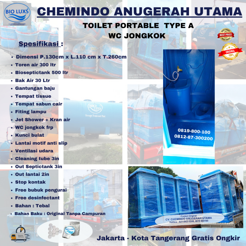 Toilet Portable type A Lux,portable toilet WC jongkok