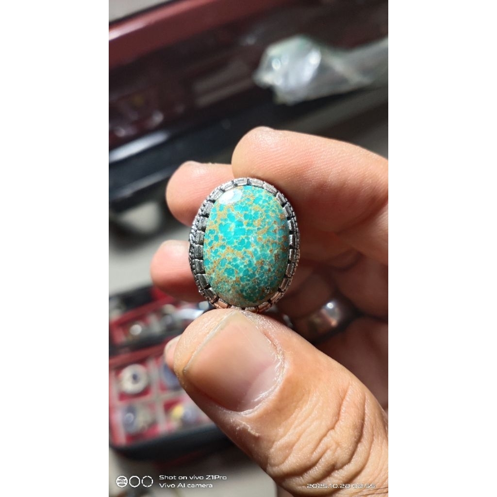 natural pirus hijau persia urat emas