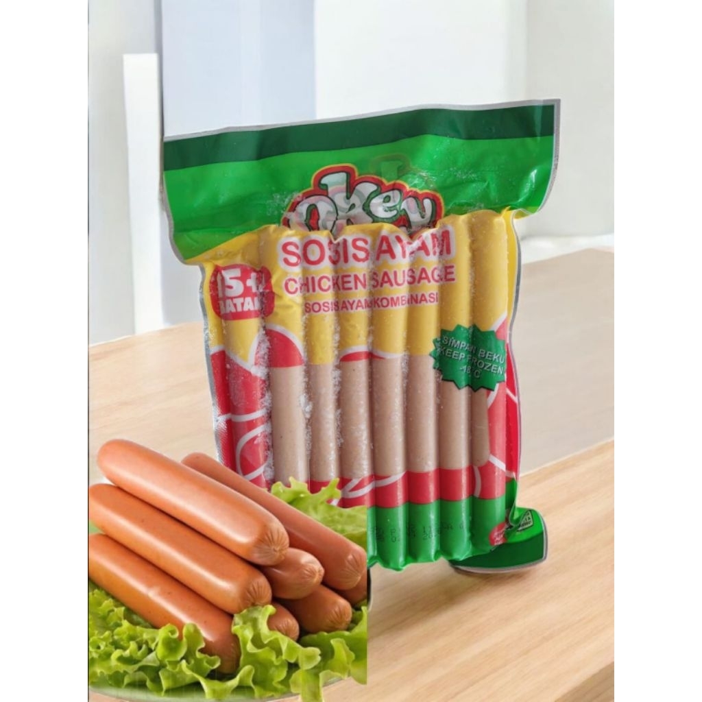Okey sosis kombinasi 500g 16batang | sosis okey | sosis ayam kombinasi | okey sosis | Lucky frozen m