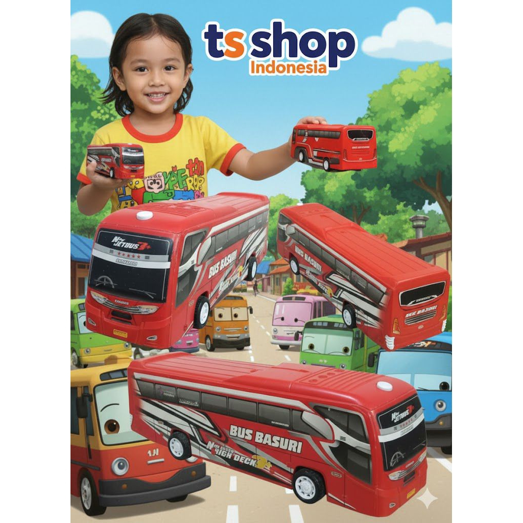 TS Mainan Bus Telolet Mainan Anak Bis Basuri Dengan Suara Musik Telolet Mainan Bis Berjalan Fullback