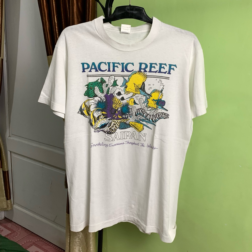 Vintage 90s Single Stitch Pacific Reff Saipan Hawaii