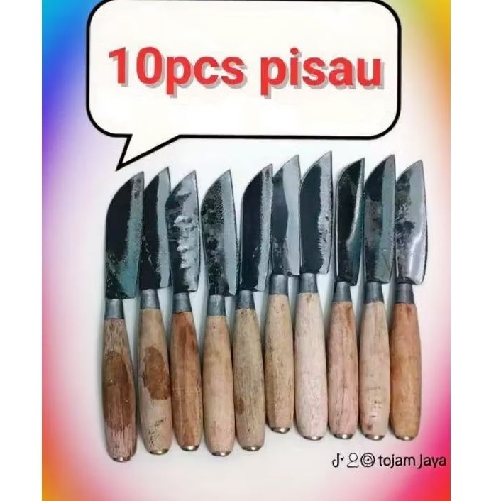 10pcs pisau baja BALI kecil gagang ada cincinnya (packing rapi dan aman seluruh Indonesia)