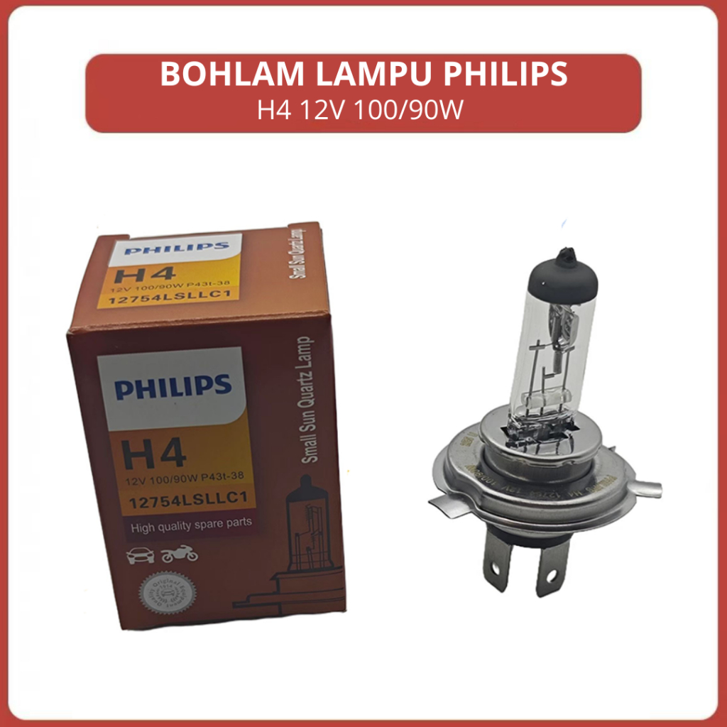 BOHLAM LAMPU PHILIPS H4 12V 100/90W ORIGINA