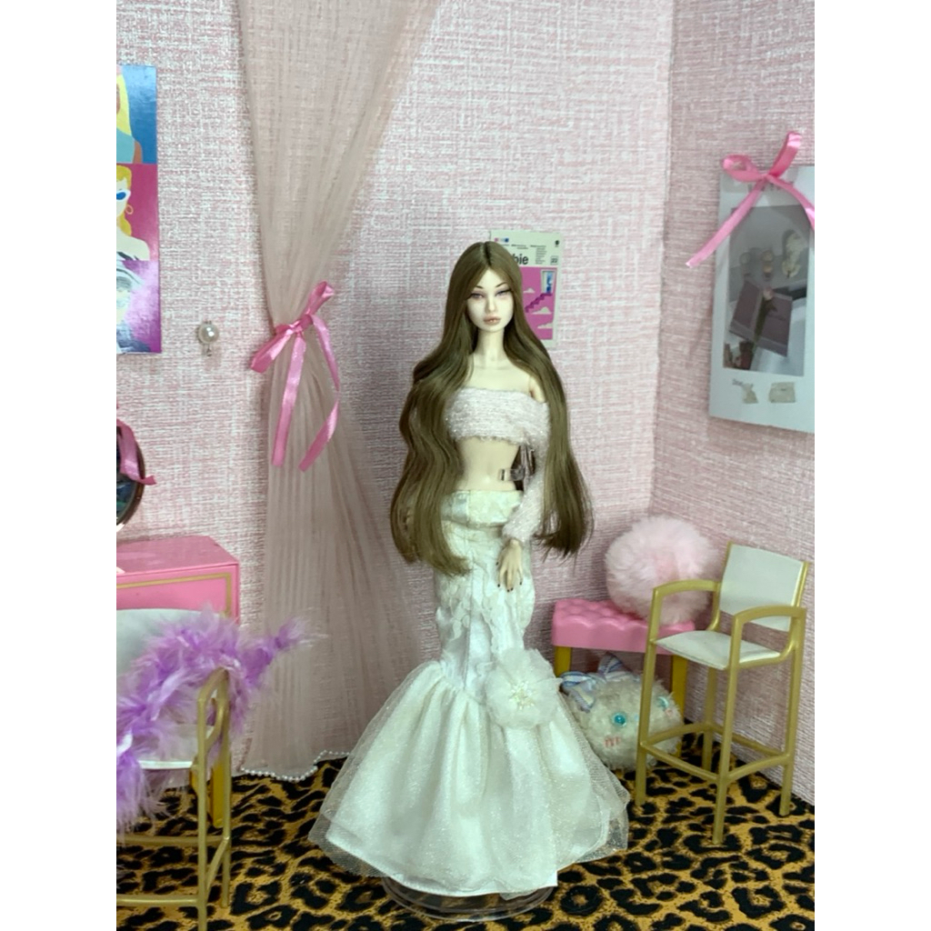 wig milktea wig skala 1/6 wig doll wig figure 1/6 wig boneka berbies