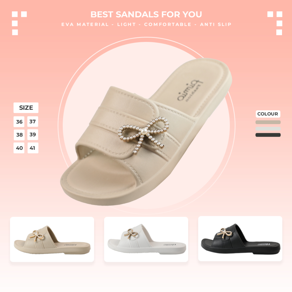Sandal Slip-On Wanita Jibitz Pita Karet EVA Empuk & Anti Slip 2610M-11