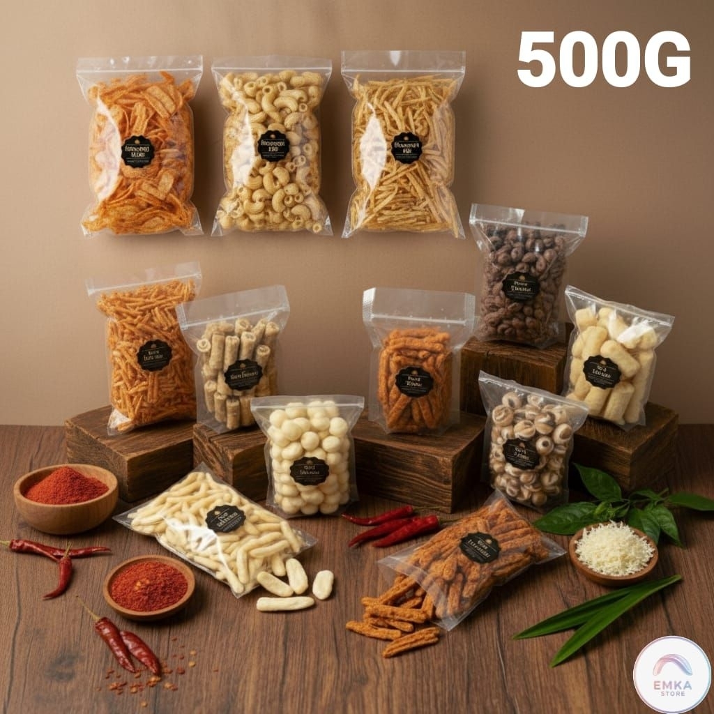 ANEKA SNACK GROSIR 500 GRAM - CEMILAN KILOAN ENAK RENYAH DAN MURAH
