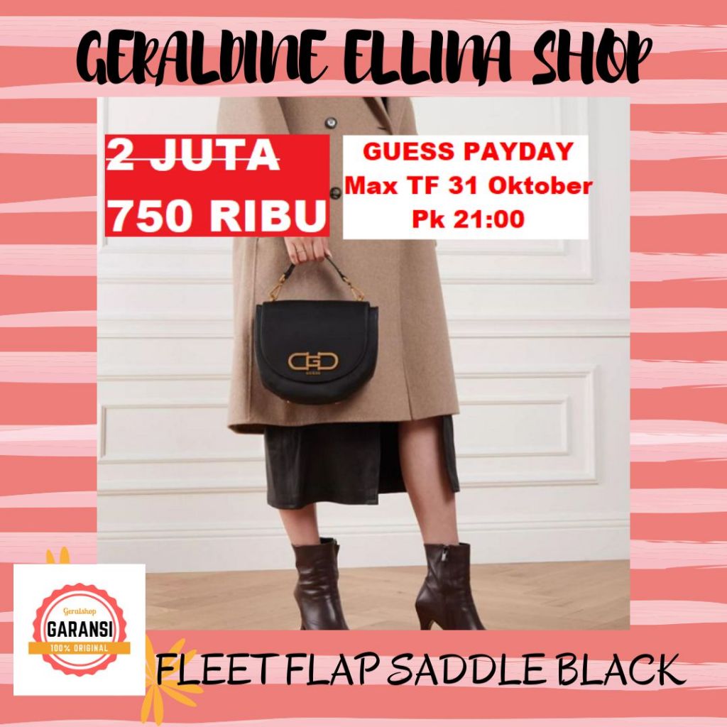 Tas selempang Wanita Guess original store 100% seri FLEET FLAP SADDLE