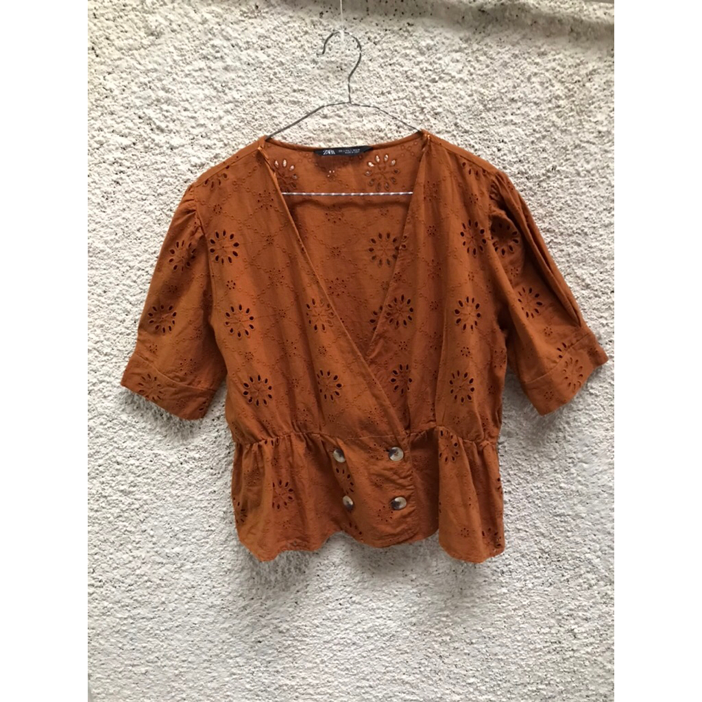 Zara eyelet Peplum