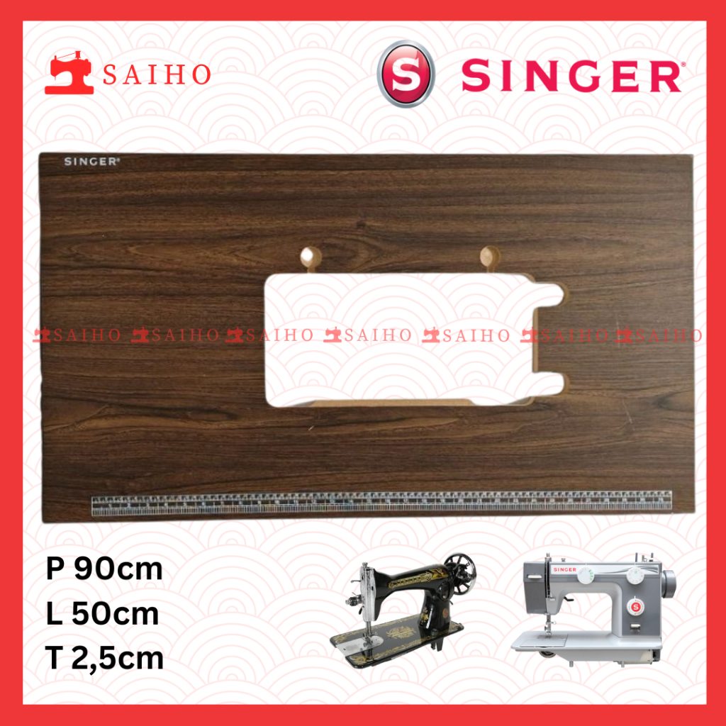 SINGER Papan Meja Mesin Jahit + Mata Engsel Mesin Jahit Tradisional / Semi Portable ( Tanpa Kaki Mej