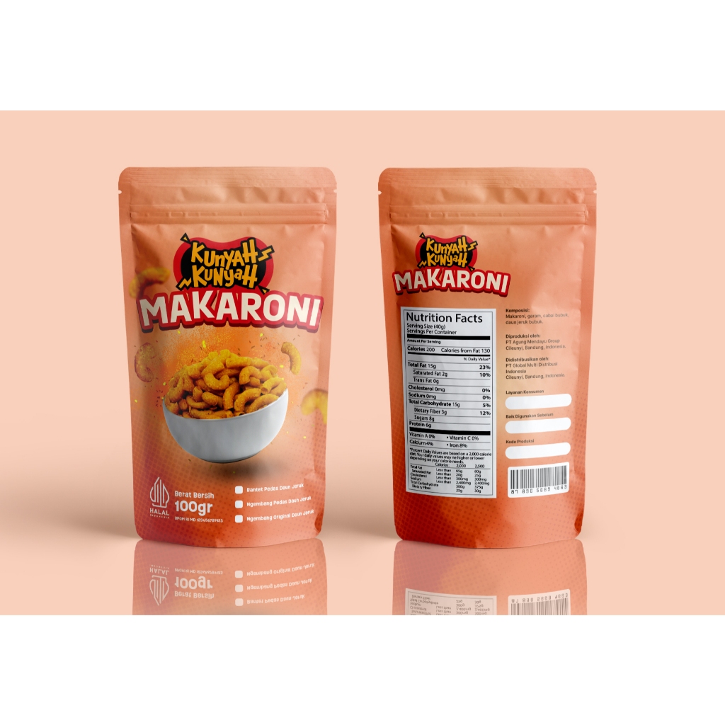 Paket Reseller Makaroni Kunyah Kunyah - Bantet Daun Jeruk Pedas, Ngembang Daun Jeruk Original & Peda