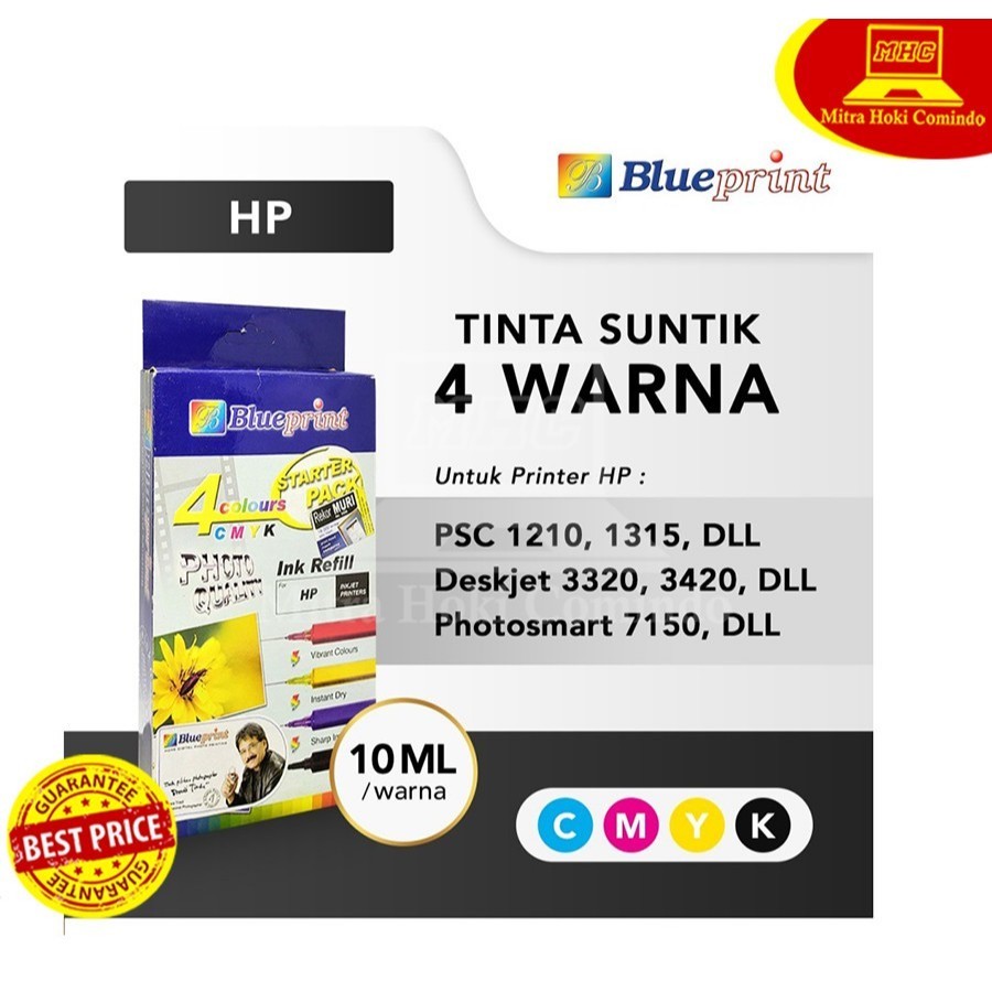 TINTA SUNTIK / TINTA REFIL 1 SET 4 WARNA BLUEPRINT CANON EPSON HP