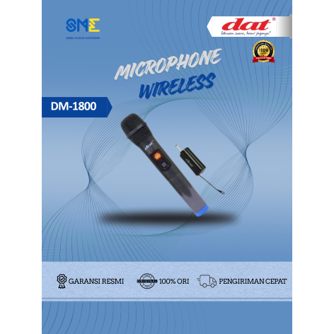 DAT DM-1800 PROFESSIONAL WIRELESS MICROPHONE ORIGINAL DAT / Mic Wireless Mic Profesional UHF