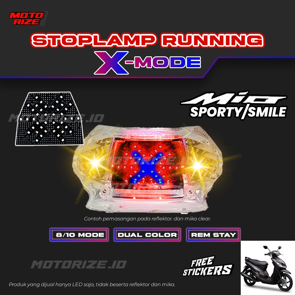 STOPLAMP RUNNING X MODE MIO KARBU MIO SMILE / SPORTY LAMPU REM LED MOTOR VARIASI LAMPU MOTOR YAMAHA 