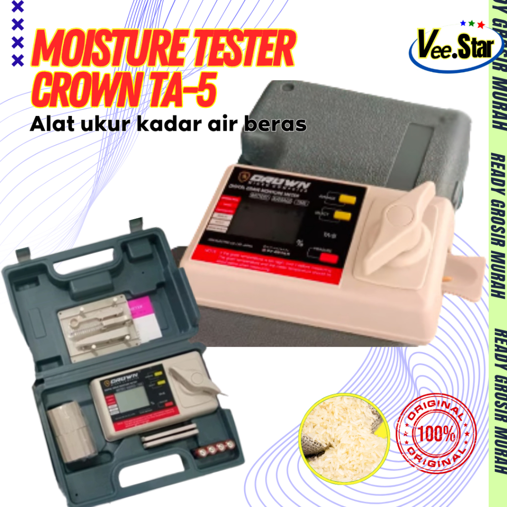 MOISTURE DIGITAL CROWN TA05 KADAR AIR PADI GANDUM TESTER TA5 / Alat ukur kadar air