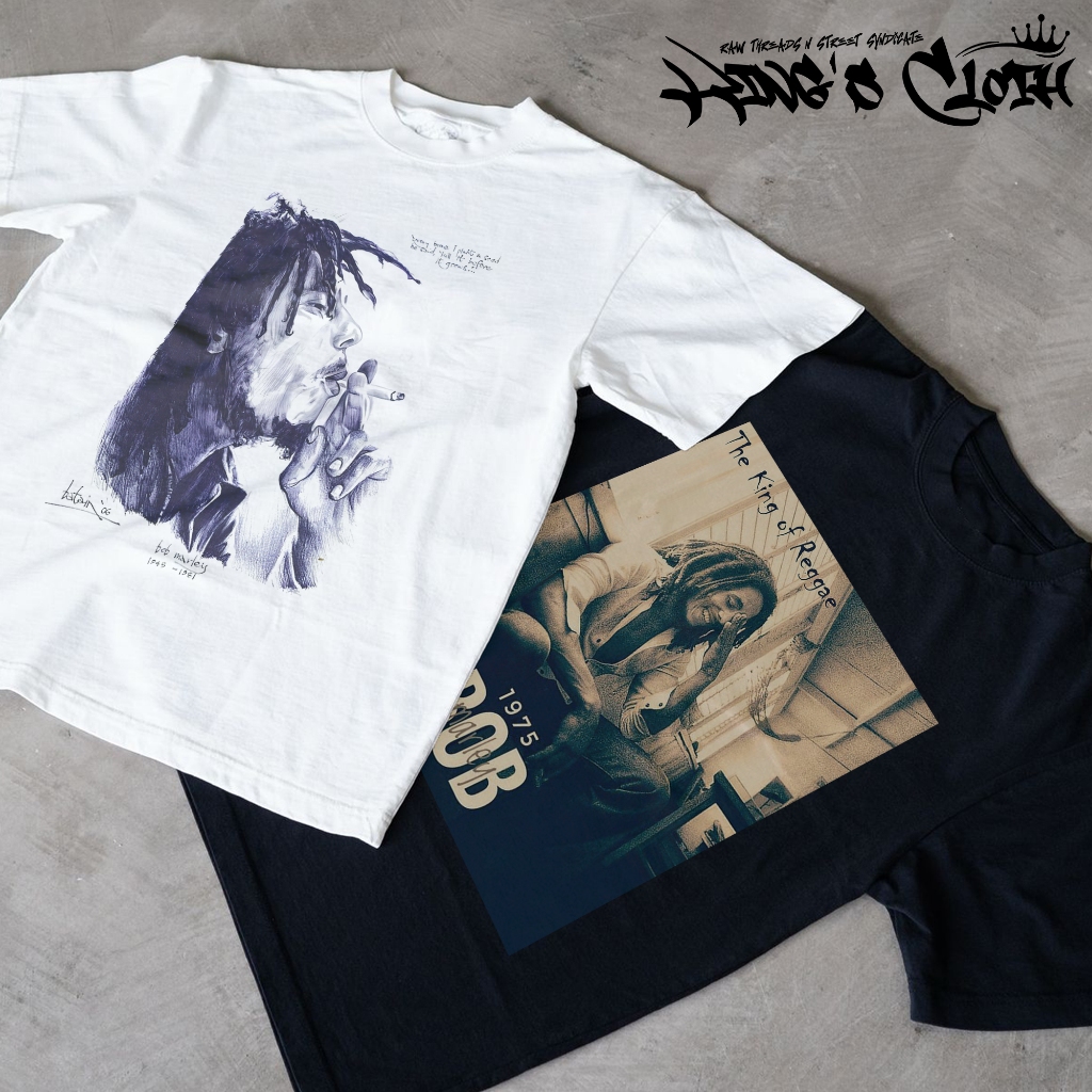 KAOS VINTAGE REGGAE BOB MARLEY DESAIN PREMIUM COTTON COMBED 24S REGULER FIT PRIA WANITA READY SIZE J