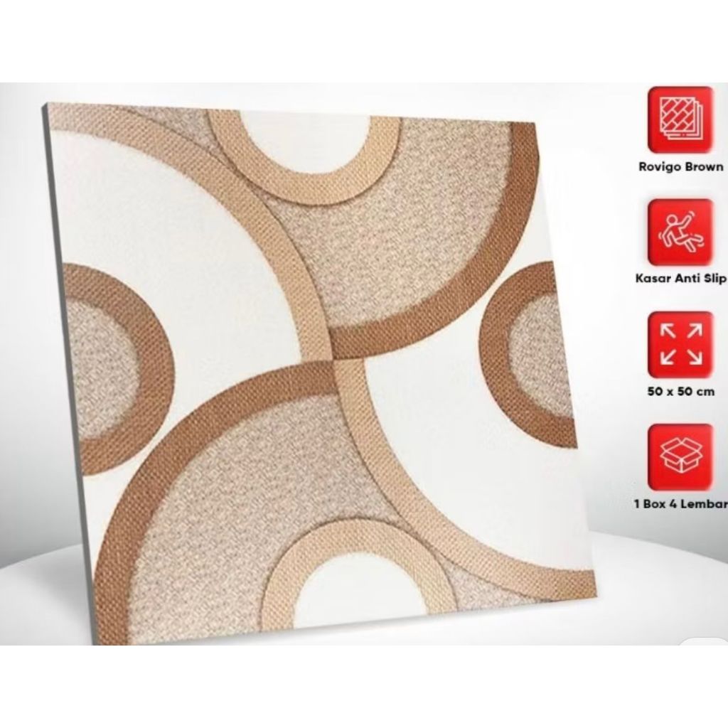 Keramik Lantai Kasar Delta 50x50 Rovigo Brown /Keramik Lantai Teras, Garasi, Kamar