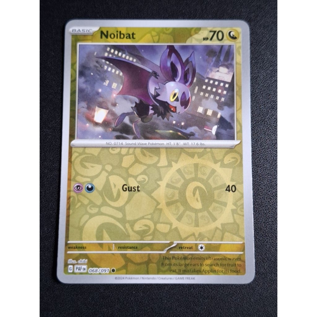 kartu pokemon original holo reverse Noibat PAF 068/091