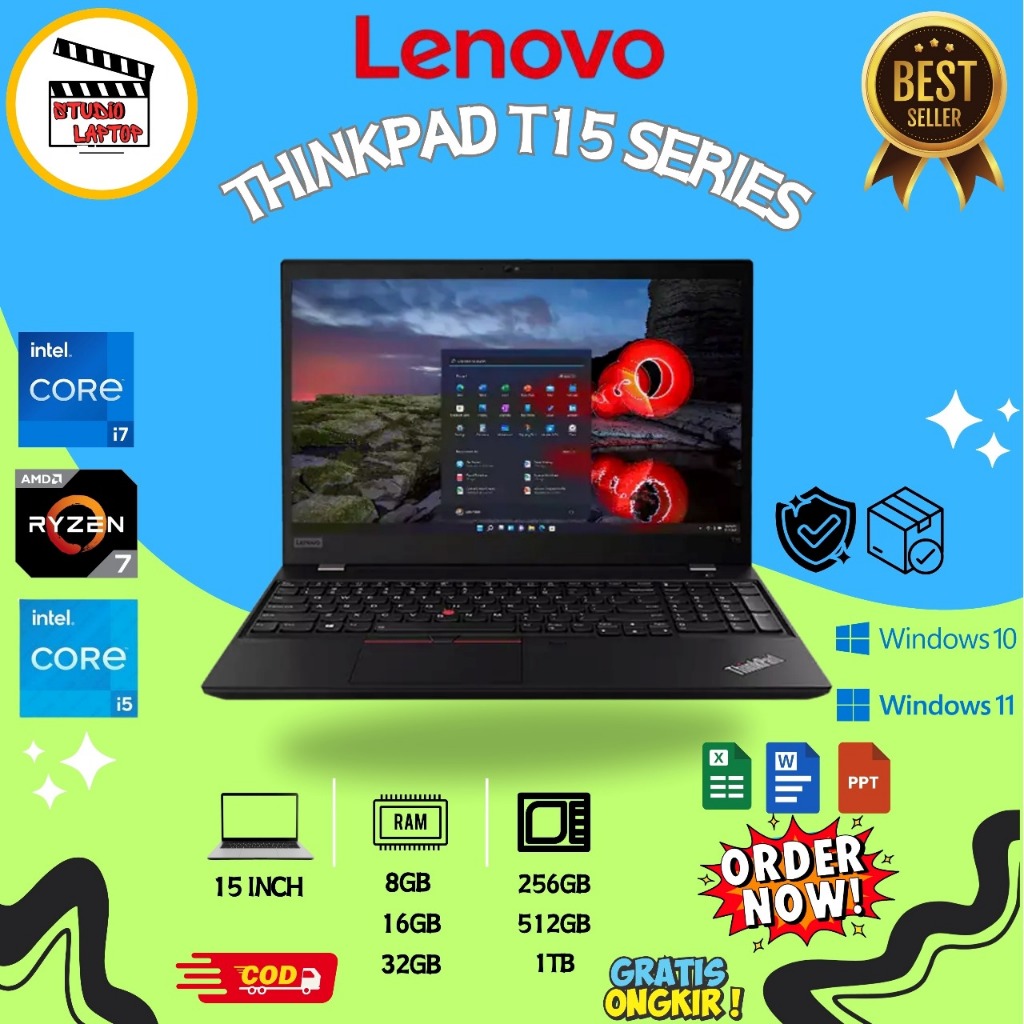Lenovo Thinkpad T15 Series GEN 3 | 2 | 1 / Intel i7 / i5 | AMD Ryzen 7 / 5 RAM 32GB SSD 512GB NVIDIA