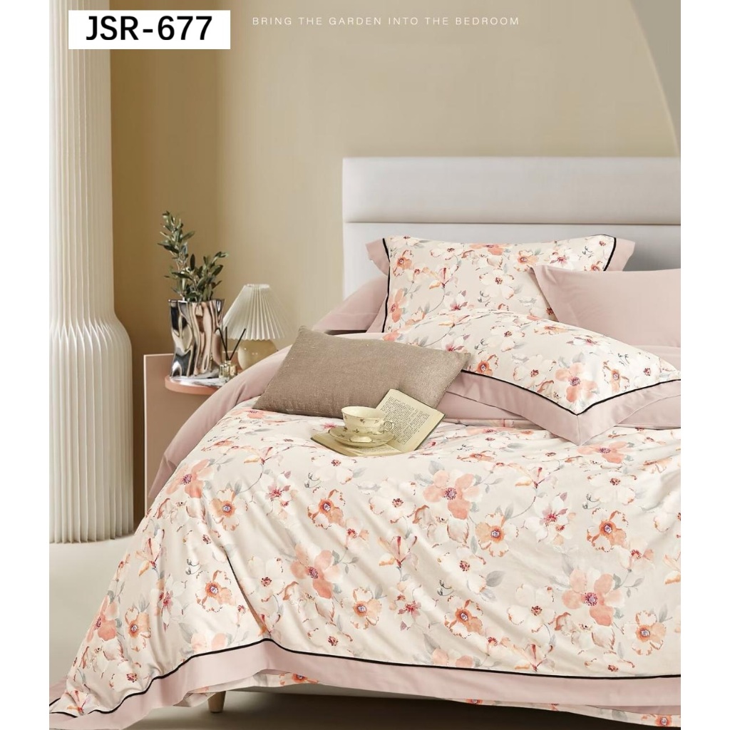 sprei single bahan Katun Jepang semi reactive kode JSR-677 motif bunga (belum termasuk bed cover)