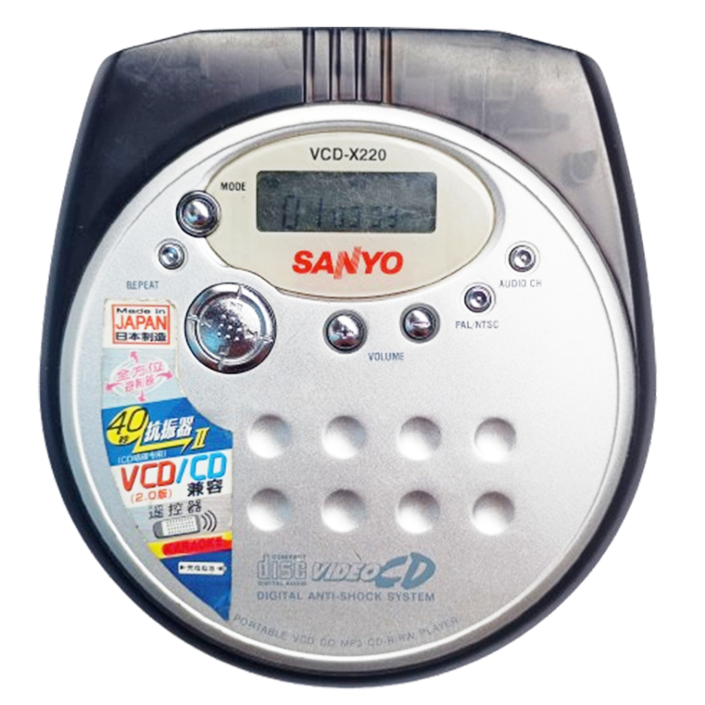 audio - discman sanyo vcd x220a cd vcd mp3 player portable - pemutar compact disc