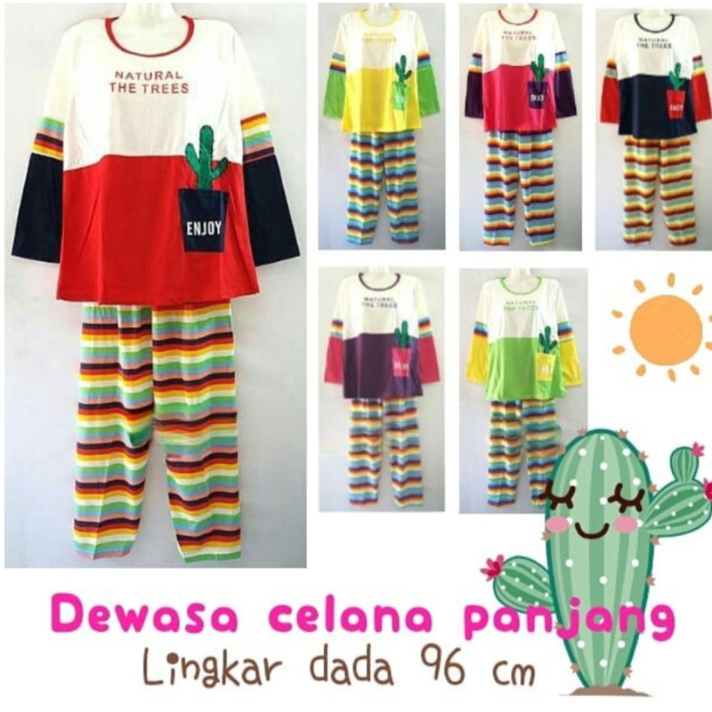 Baju tidur babydoll baju lengan panjang celana panjang merk Chummy bear