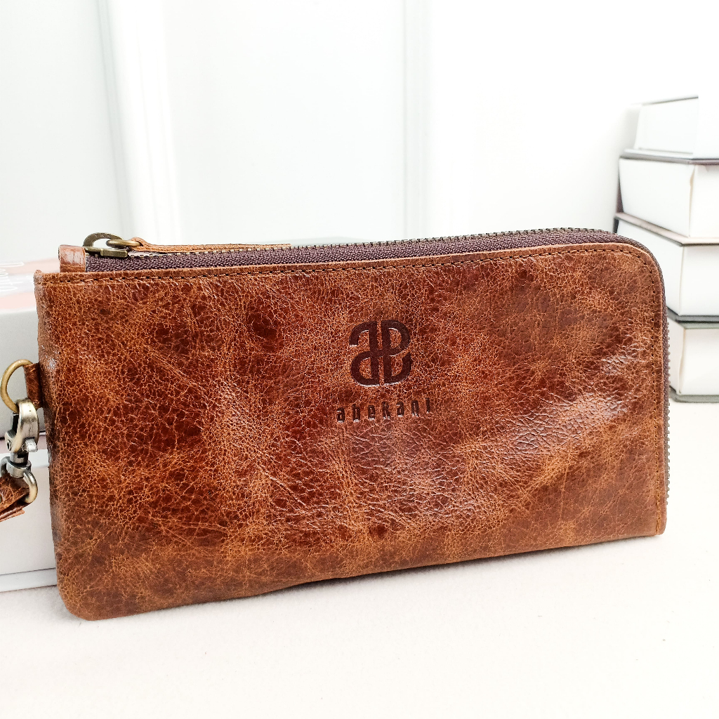 ABEKANI LEATHER Pouch Kulit Handstrap Abekani Longpouch Handstrap HP Pouch