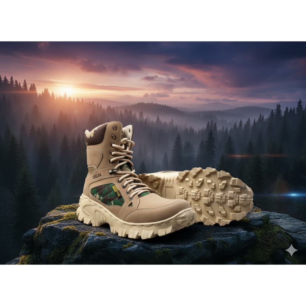 SEPATU PRIA BOOTS PDL DELTA ARMY LORENG HIGH TINGGI  BEST QUALITY MURAH