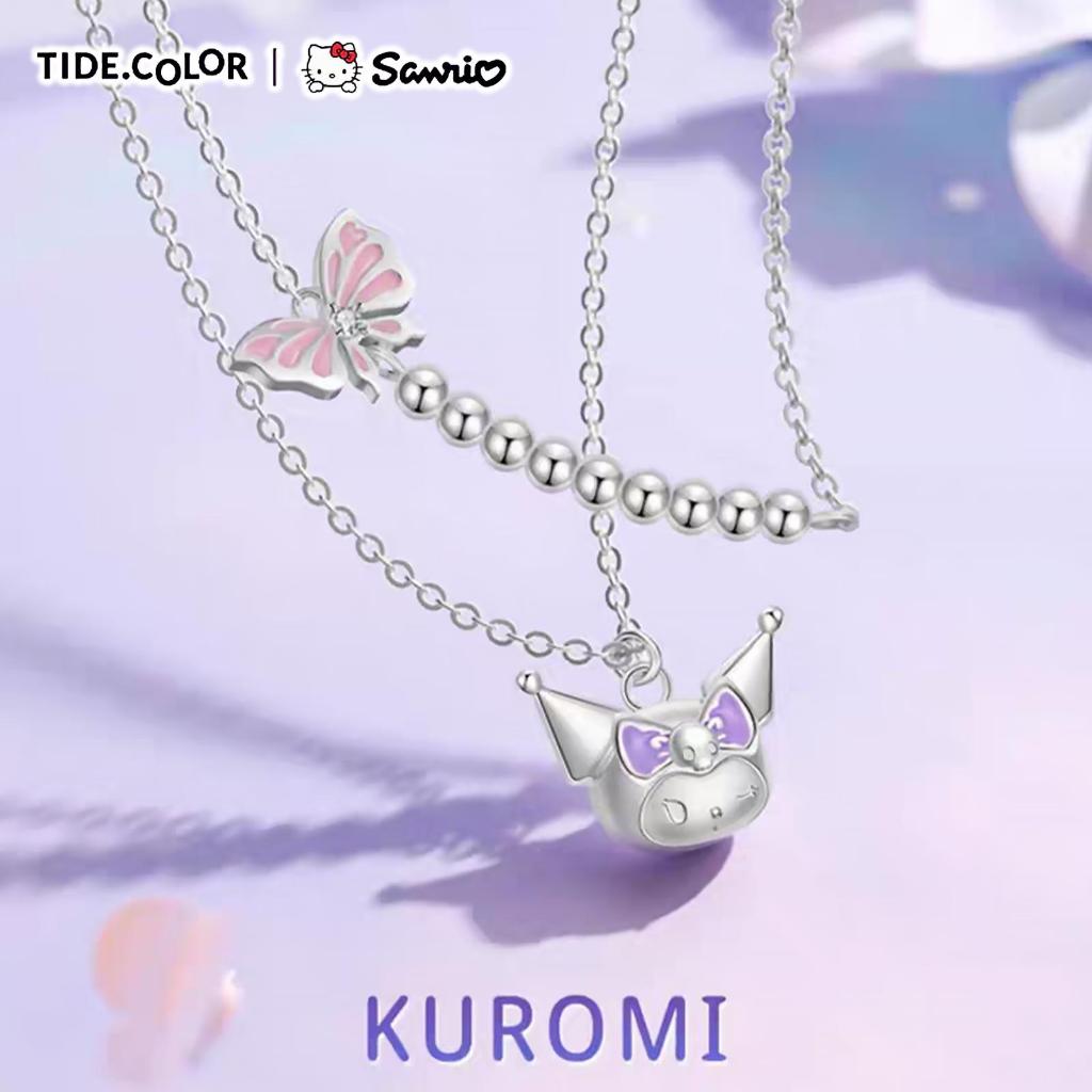 ZGO Necklace Kalung Wanita Kuromi S925 Original Sanrio Lapis Emas Gold 18K Tidecolor Silver Sterling