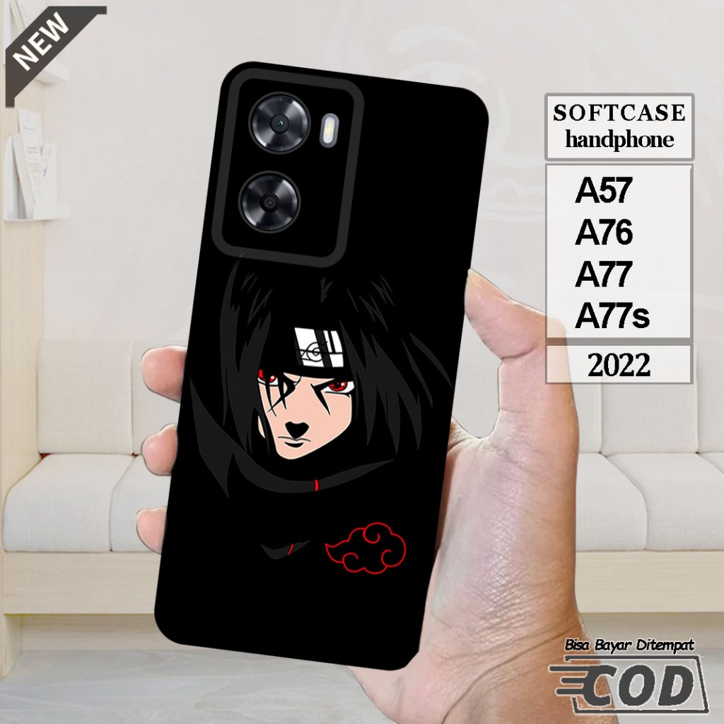 Case OPPO A57 _OPPO A76 _OPPO A77 _OPPO A77s  -Casing Silikon  hitam bening lentur elastis keren