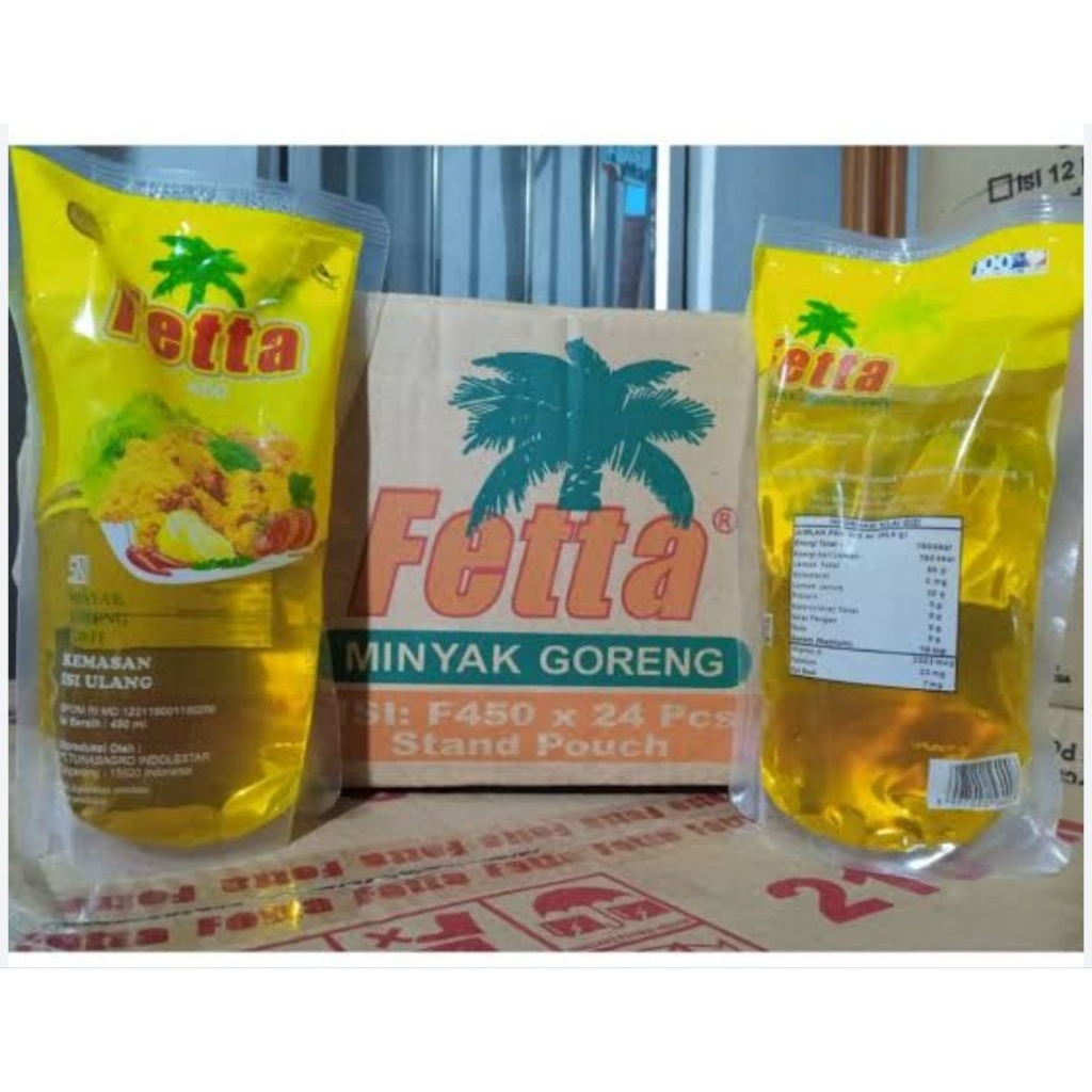 MINYAK GORENG FETTA 450 ML 1 DUS (24 POUCH)