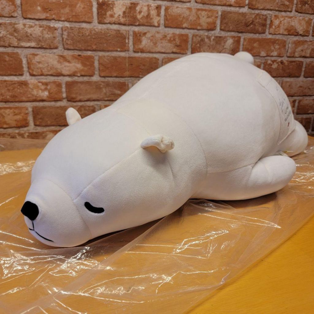 Boneka Polar Bear Beruang Putih Tidur Halus Lembut Toy Super Soft Sleeping Pillow 30cm Bahan Miniso 