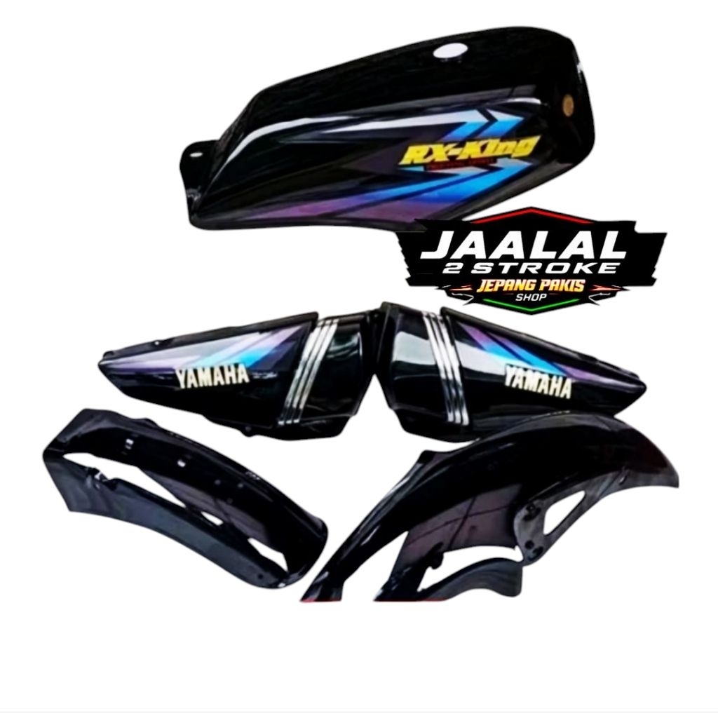 bodi set RX king tahun 2002 warna hitam stiker list biru kombinasi ungu