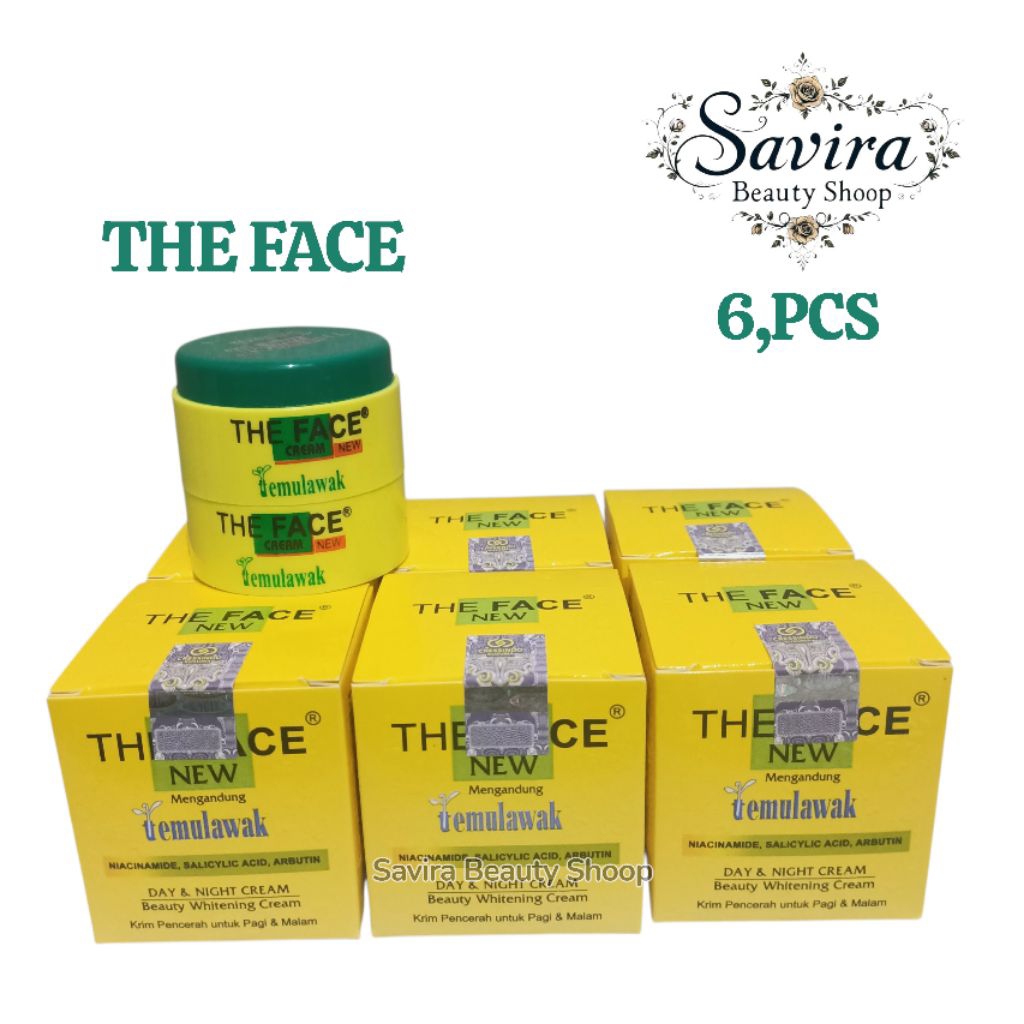 THE FACE Temulawak Cream Day & Night BPOM Halal - Paket 6pcs / 3pcs
