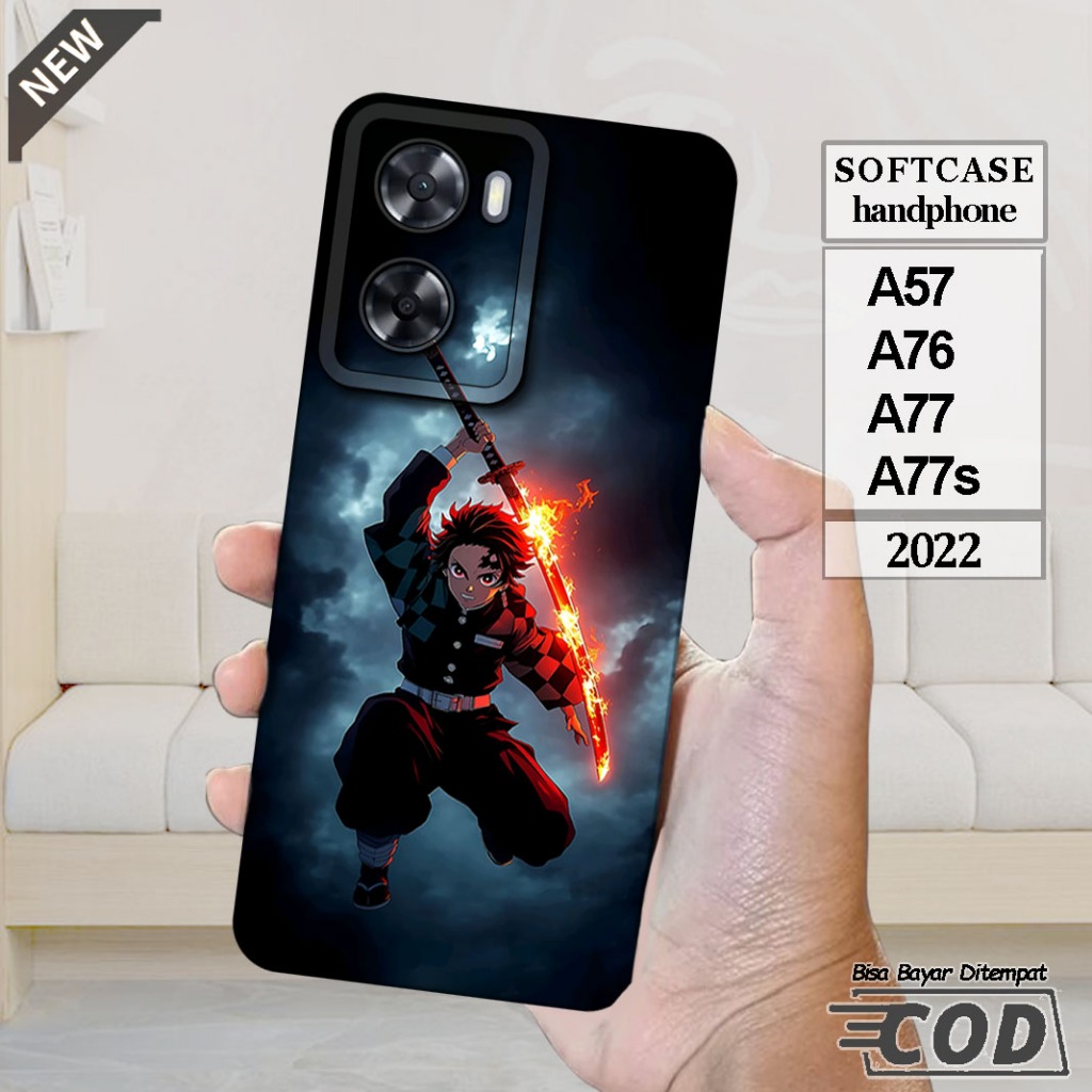 Case OPPO A57 _OPPO A76 _OPPO A77 _OPPO A77s  -Casing Silikon  hitam bening lentur elastis keren