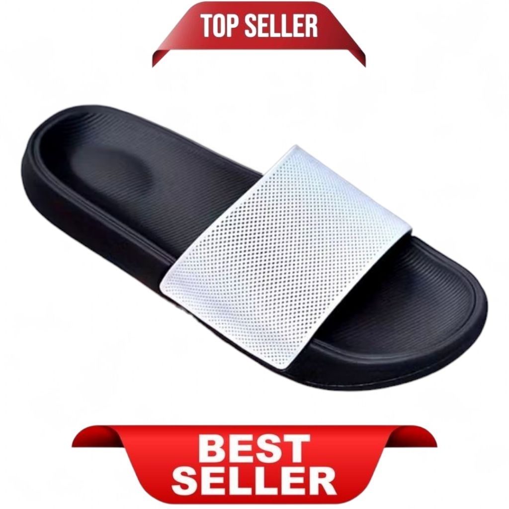 Sandal pria dan wanita  polos hitam putih sandal slip on polos sandal slide Trendy hight quality