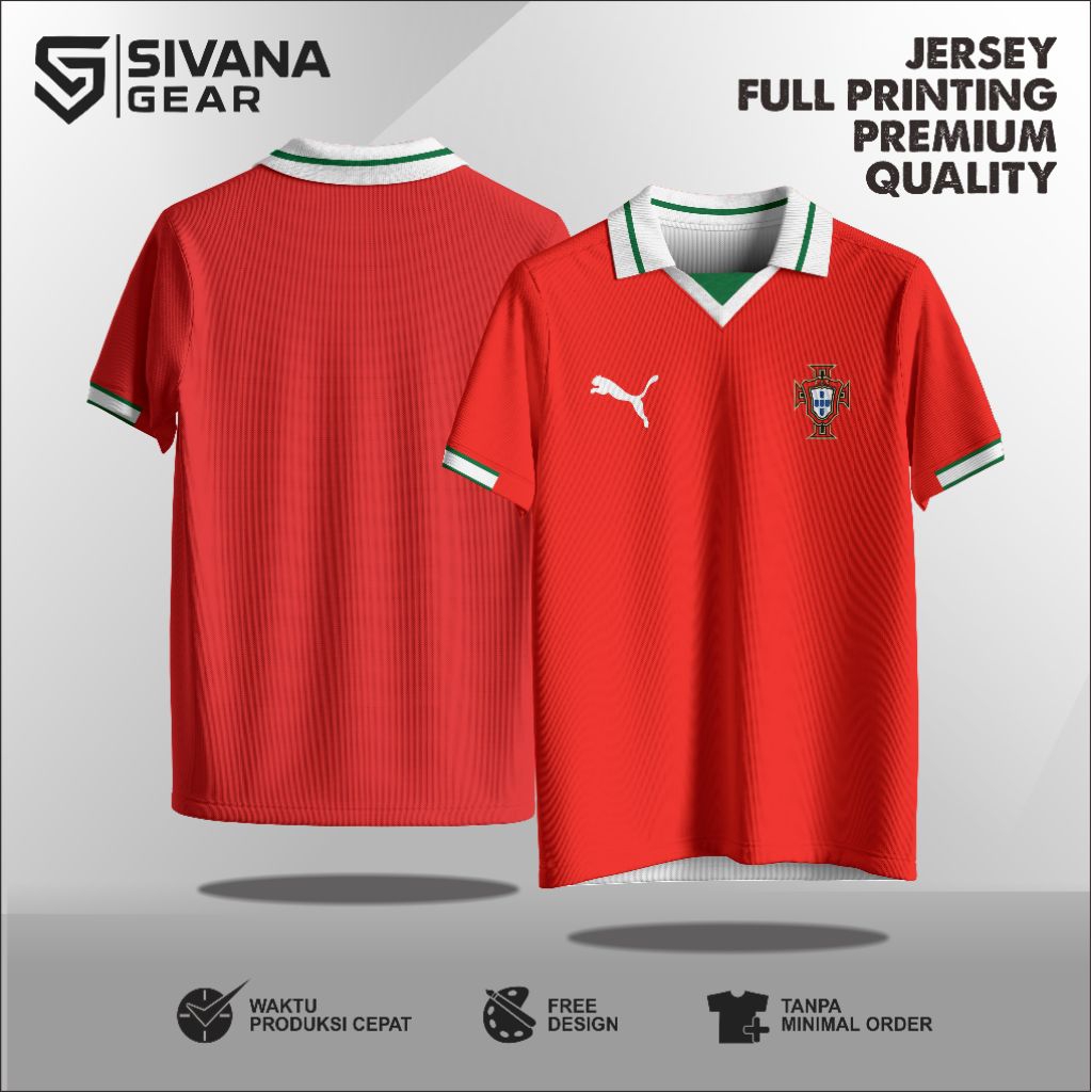 Jersey Retro Portugal Premium Quality Casual