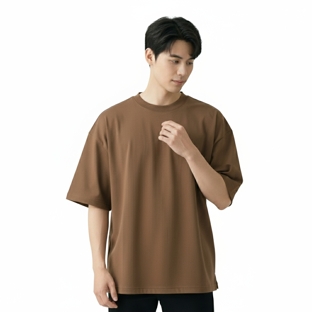 Gensty Oversized Airsystem Micro Cotton Quick Dry Danbowl Coolbreeze Anti Kusut  Unisex - Coklat