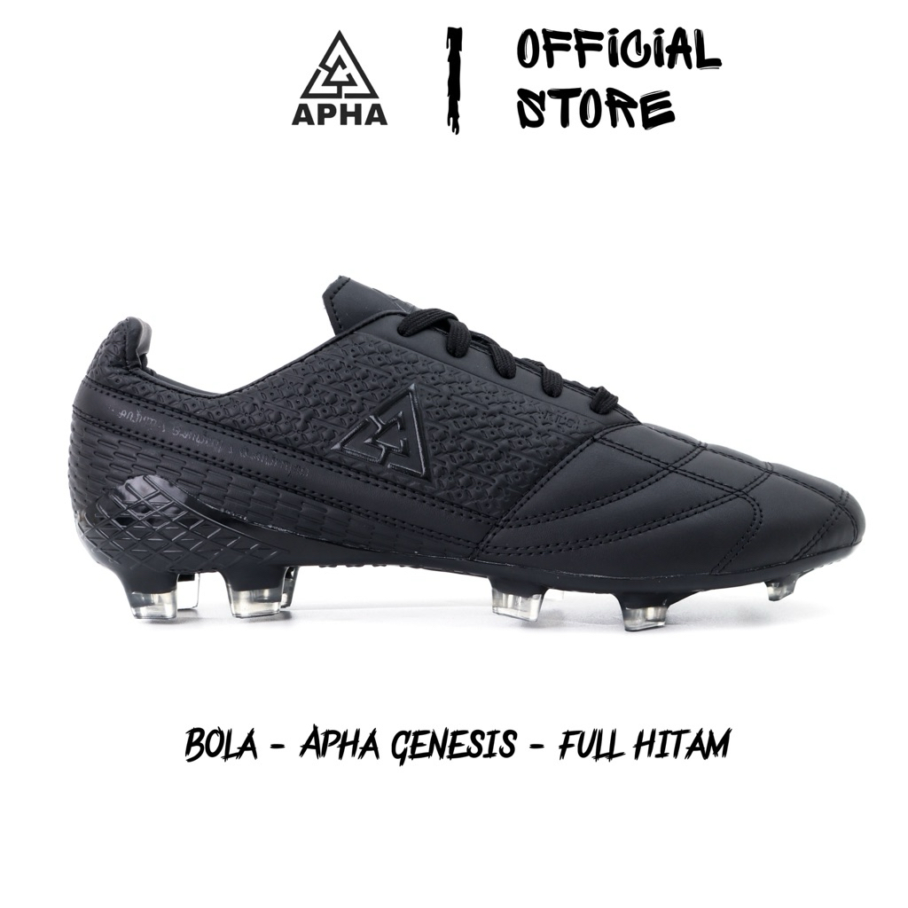 APHA - Sepatu Bola Apha Genesis FG Full Hitam Polos Sepakbola
