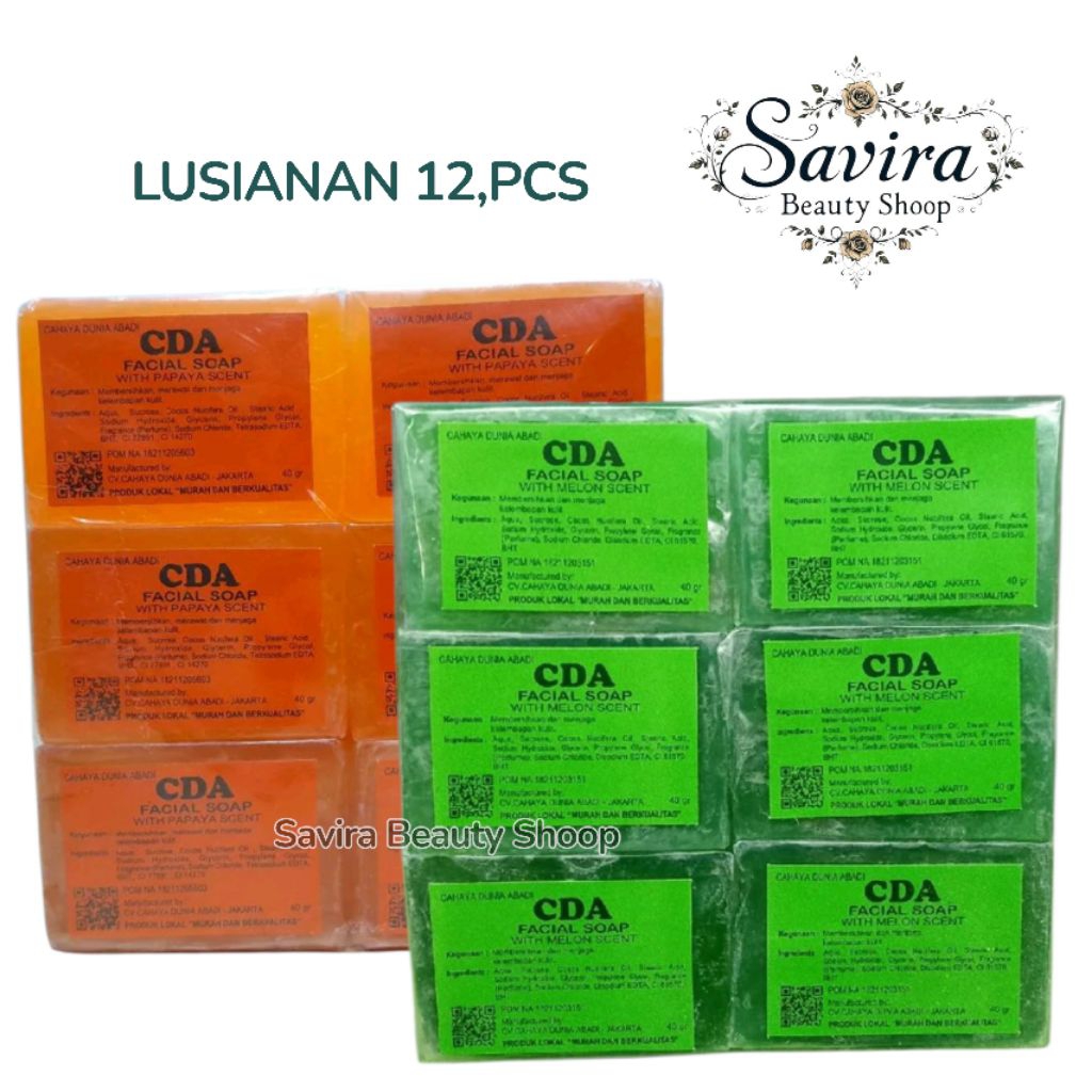 12PCS - Sabun CDA Aroma Melon cahaya Dunia abadi Transparan Soap