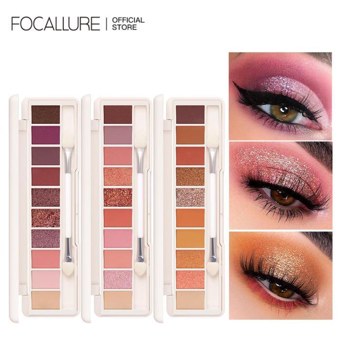 FOCALLURE 10 Warna Eyeshadow palette mata kosmetik