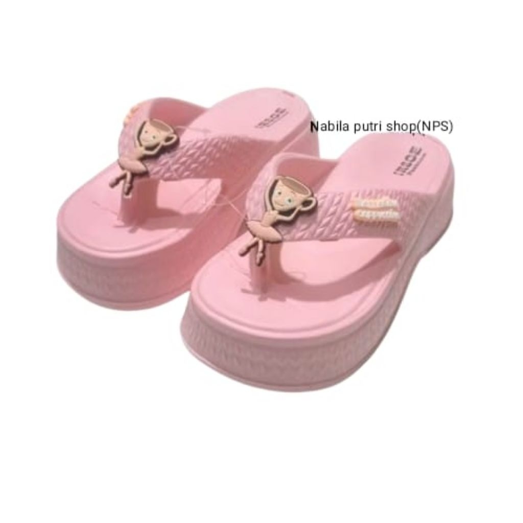 Irsoe - sandal anak perempuan 30-35 sandal jepit tinggi terbaru balerina capucina