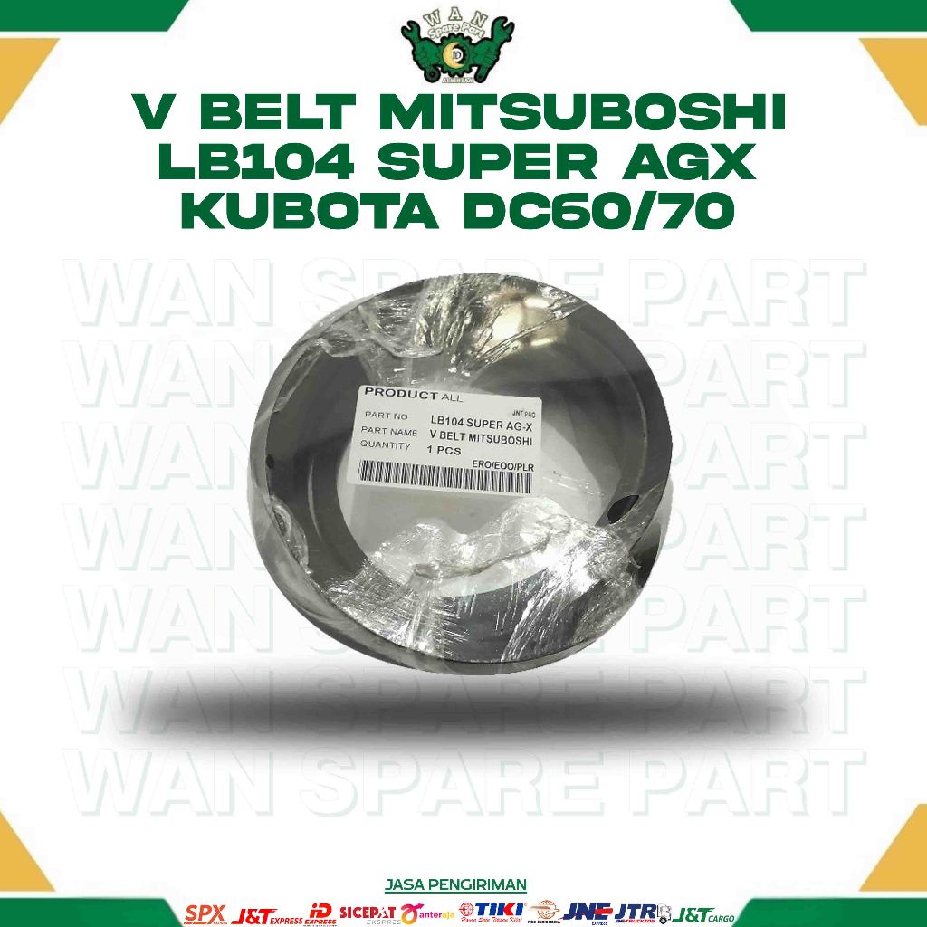 V BELT MITSUBOSHI LB104 SUPER AGX KUBOTA DC60/70 for COMBINE HARVESTER WAN SPAREPART